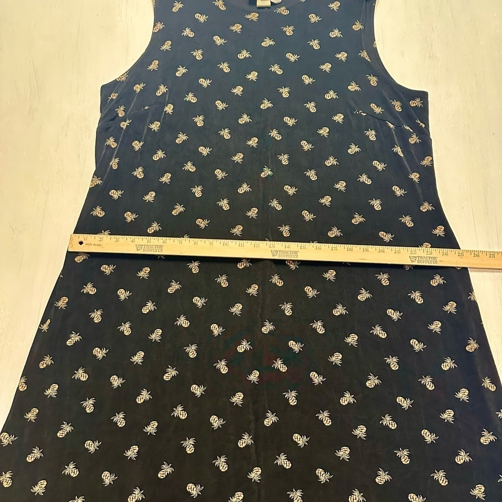 Ronni Nicole II Black Maxi Dress Pineapple Print Sleeveless Stretch 2X USA - Picture 4 of 9